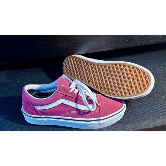 Vans Old Skool Red Suede & Canvas Sneakers – Women’s Size 7 / Men’s 5.5 - Picture 5 of 6